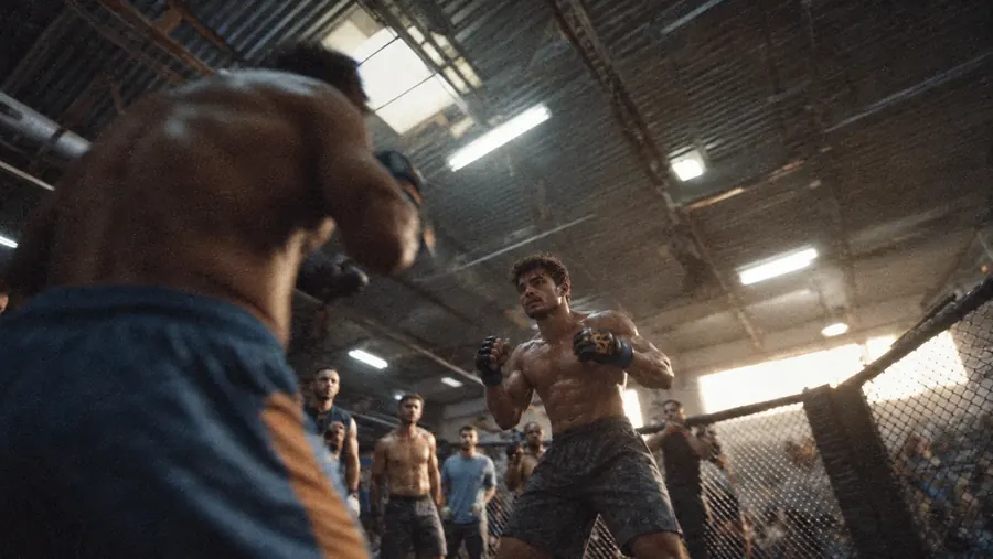 Jake training among working fighters