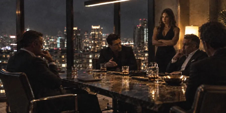 Private table in a high-rise bar over the Phoenix skyline
