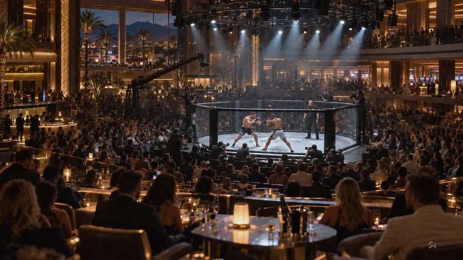 Arena fight night under the lights